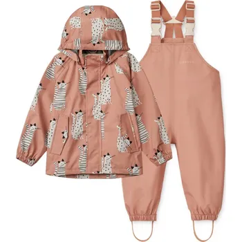 Pláštěnka Liewood Dětský set do deště Manu Cat Tuscany rose Velikost oblečení: 104