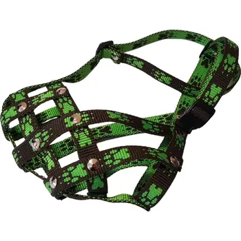 Náhubek pro psa Palkar nylonový náhubek pro zkrácený čumák pro psy vel. 4 29 cm x 7 cm černo-zelená