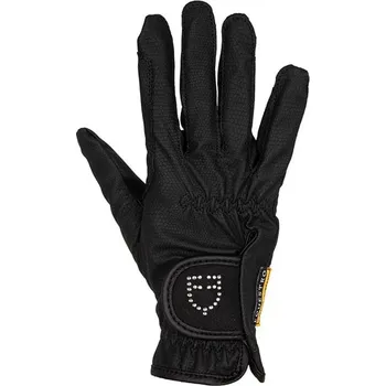 Jezdecké rukavice Dámské rukavice EQUESTRO Soft - černé, S