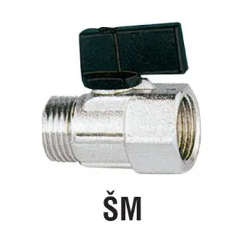 Ventil Mini kulový kohout mosazný (ventil) MF motýl - 3/8"Š x 1/2"M 6ŠM