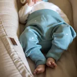 Rostoucí tepláky puntíkaté / modré Velikost: 80