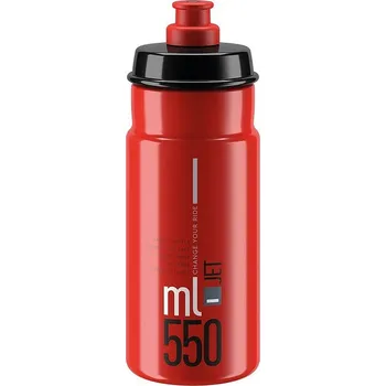 Košík na láhev lahev ELITE Jet Clear červená, šedé logo 550 ml