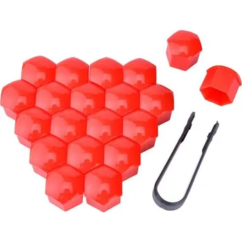 Autodoplněk Krytka na kolový šroub červená 17 mm