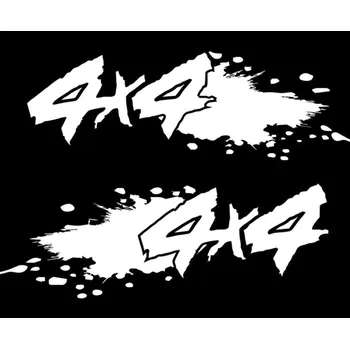 Samolepicí dekorace na vozidlo Samolepka 4x4 reflexní stříbrná