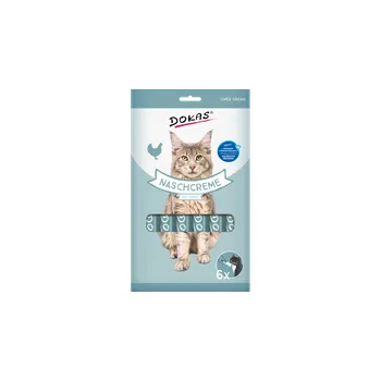Pamlsek pro kočku Dokas Krém s kuřecím masem a játry 90 g