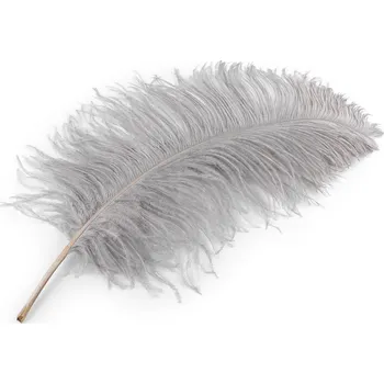 Pštrosí peří délka 50-55 cm, barva 3 šedá světlá