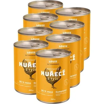 Krmivo pro psa Psí konzervy LOUIE KUŘECÍ S RÝŽÍ 8x 400 G UNI Žlutá
