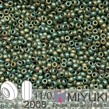 Korálek Korálky Miyuki Round 11/0. Barva 2008 Matte Metallic Patina Iris. Balení 5g.