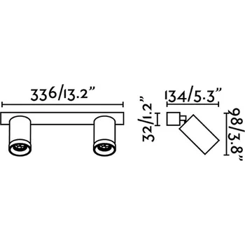 Lampička FARO BARCELONA Nástěnné bodové svítidlo Stan, bílé, hliníkové, šířka 33,6 cm, 2 světla. bílá 2 x 5 W LED - Doprava zdarma