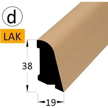 Podlahová lišta NOVÁK Podlahová - soklová lišta 38x19 dýha buk lak, 2,4m 1818