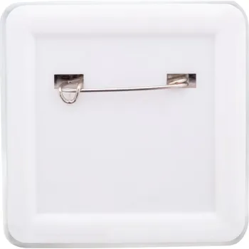 Reklamní SquareBadge Maxi odznak se špendlíkem, bílá