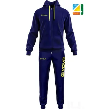 Souprava GIVOVA KING COTONE TERRY, barva 0419 tmavě modrá - zářivě žlutá, velikost 3XL