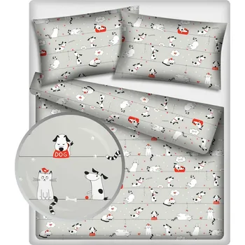 Povlečení Povlečení hladká bavlna LUX Haf a mňau