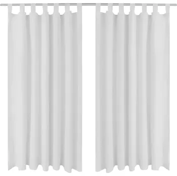 Závěs 2 ks bílé mikrosaténové závěsy s poutky 140 x 175 cm IM_130359