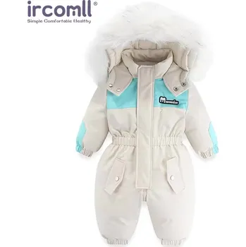 Dívčí oblečení Dětská zimní luxusní kombinéza do -30°C (12 měsíců-5 let) Barva: Béžová, Velikost: 12-18 měsíců