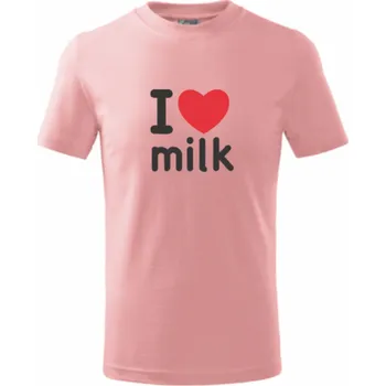 Chlapecké tričko Dětské tričko s I LOVE MILK Velikost: 146 cm/10 let, Barva: růžová