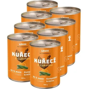 Krmivo pro psa Psí konzervy LOUIE KUŘECÍ S CUKETOU 8x 400 G UNI Oranžová
