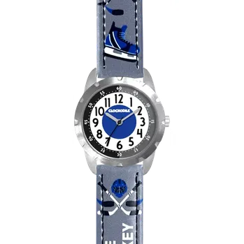 Hodinky CLOCKODILE Dětské svítící šedé chlapecké hodinky HOKEJ CWB0112