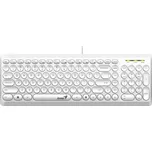 GENIUS klávesnice Slimstar Q200 White/ Drátová/ USB/ bílá/ retro design/ CZ+SK layout