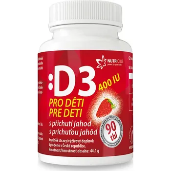 Doplněk stravy NUTRICIUS Vitamín D3 pro děti - 400 IU Balení: 90 tablet