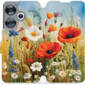 Pouzdro na mobilní telefon Flipové pouzdro Mobiwear - Xiaomi Poco F6 5G - VP43S Letní louka (Knížkové flip pouzdro, obal, kryt na mobil Xiaomi Poco F6 5G - VP43S Letní louka, materiál Umělá kůže + TPU - ochrana 360°, stojánek, silikonová vanička, magnetické zavírání)