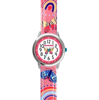 Hodinky CLOCKODILE Dětské růžové dívčí dětské hodinky MOTÝL CWG5180