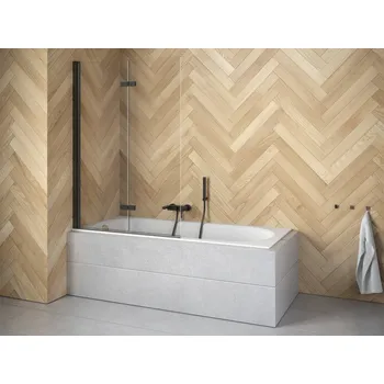 Vanová zástěna Zástěna LUMIX BLACK vanová 100x145 cm černá čirá BCLUMBL100BC