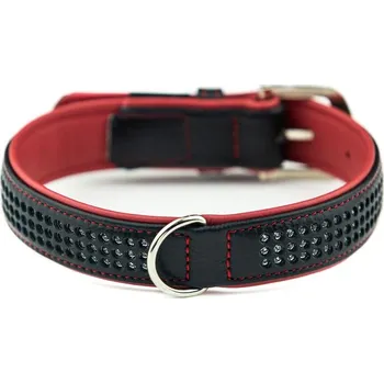 Obojek pro psa Nobby Pacific Deluxe obojek se Swarovski krystaly M-L 52cm červená