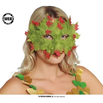 Karnevalová maska Guirca Fiestas Španělsko Zelená listová maska