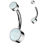 Šperky4U Piercing do pupíku - TITAN, opál - TIT1062-OP17