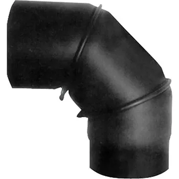 Kouřovod koleno kouřové otočné 130mm/90st.t.1,5mm ČER