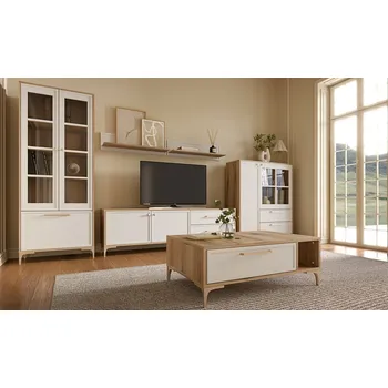 Obývací stěna Obývací sestava ALBA - canella/bílá