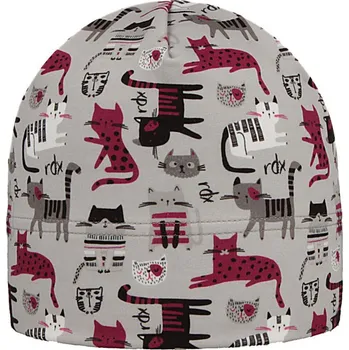 Kojenecké oblečení RDX Bavlněná nasazovací čepice kočičky sv. šedo - růžová Vel. 3