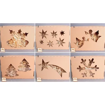 VÁNOČNÍ - papírové dárkové krabice (XL) Typ výřezu: kometa