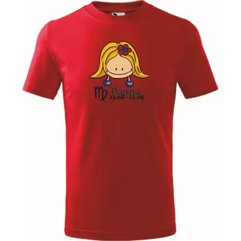 Chlapecké tričko Dětské tričko znamení PANNA Velikost: 158 cm/12 let, Barva: červená