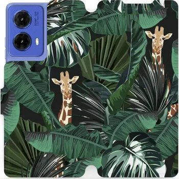 Pouzdro na mobilní telefon Flipové pouzdro Mobiwear - Motorola Moto G85 5G - VP06P Žirafky (Knížkové flip pouzdro, obal, kryt na mobil Motorola Moto G85 5G - VP06P Žirafky, materiál Umělá kůže + TPU - ochrana 360°, stojánek, silikonová vanička, magnetické zavírání)