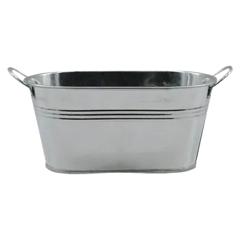 Květináč Nádoba na rostliny, 22 × 12,5 cm, 10,5 cm, kov, stříbrná 68-03275