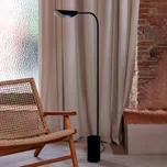 FARO BARCELONA Stojací lampa Liggera, černá, ocel, výška 138,3 cm - Ø základny 12 cm; délka propojovacího kabelu 220 cm černá matná 1 x 6 W LED - Doprava zdarma