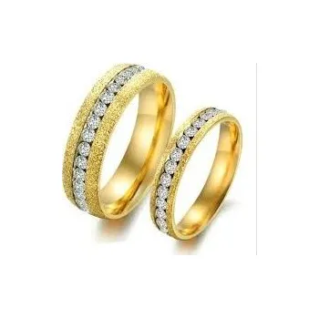 Šperk Prosperk Prsten ocelový s krystalky po obvodu zlatý Velikost prstenů: 8 (EU: 57-58) 12417/8 -