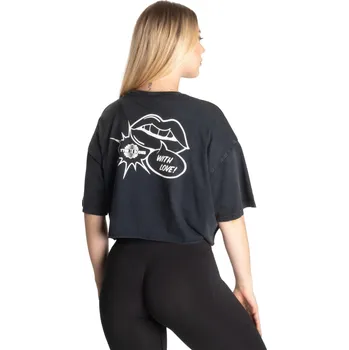 Dámské tričko Better Bodies WITH LOVE TEE WASHED BLACK – tričko Better Bodies seprané černé Velikost: S