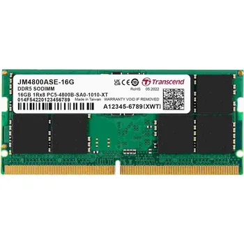 Operační paměť TRANSCEND SODIMM DDR5 16GB 4800MHz JM 1Rx8 2Gx8 CL40 1.1V