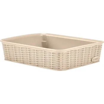 Úložný box Úložný košík Elegance L nízký béžový 35,5 x 6 x 26 cm