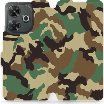 Pouzdro na mobilní telefon Flipové pouzdro Mobiwear - Xiaomi Redmi 13 - V111P Maskáče (Knížkové flip pouzdro, obal, kryt na mobil Xiaomi Redmi 13 - V111P Maskáče, materiál Umělá kůže + TPU - ochrana 360°, stojánek, silikonová vanička, magnetické zavírání)