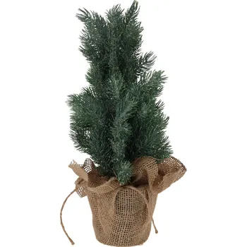 Vánoční stromek H&L Umělý vánoční stromek Borovice v květináči 20x20x45cm, ledové větvïčky