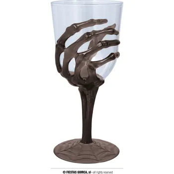 Sklenice Guirca Sklenice na víno s rukou kostlivce 18,5 cm