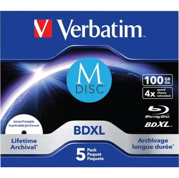 Počítač VERBATIM MDisc BDXL (5-pack)Jewel/4x/100GB