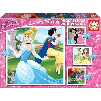 EDUCA Puzzle Disney princezny 4v1 (12,16,20,25 dílků)