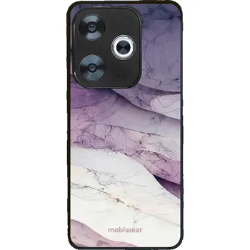 Pouzdro na mobilní telefon Lesklý kryt Mobiwear Glossy - Xiaomi Poco F6 5G - G028G - Bílý a fialový mramor (Prémiové lesklé pouzdro, obal, kryt Mobiwear Glossy na mobil Xiaomi Poco F6 5G - G028G - Bílý a fialový mramor, materiál Plast + TPU silikon - krytí po všech stranách,)