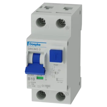 Proudový chránič DOEPKE 09933102 Proudový chránič s jističem DRCBO 3 B10/0,03/1N-AC, 1pól.+N 10 A 0,03 A, charakteristika B, typ AC
