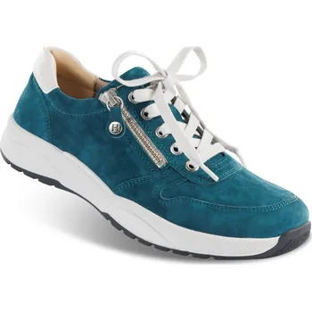 Dámská zdravotní obuv Dámské tenisky se šněrováním a zipem, velurová useň, petrolejová: 39
